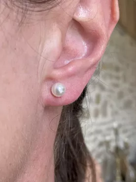 Boucles d'oreilles mariée Puce Lune de Soie