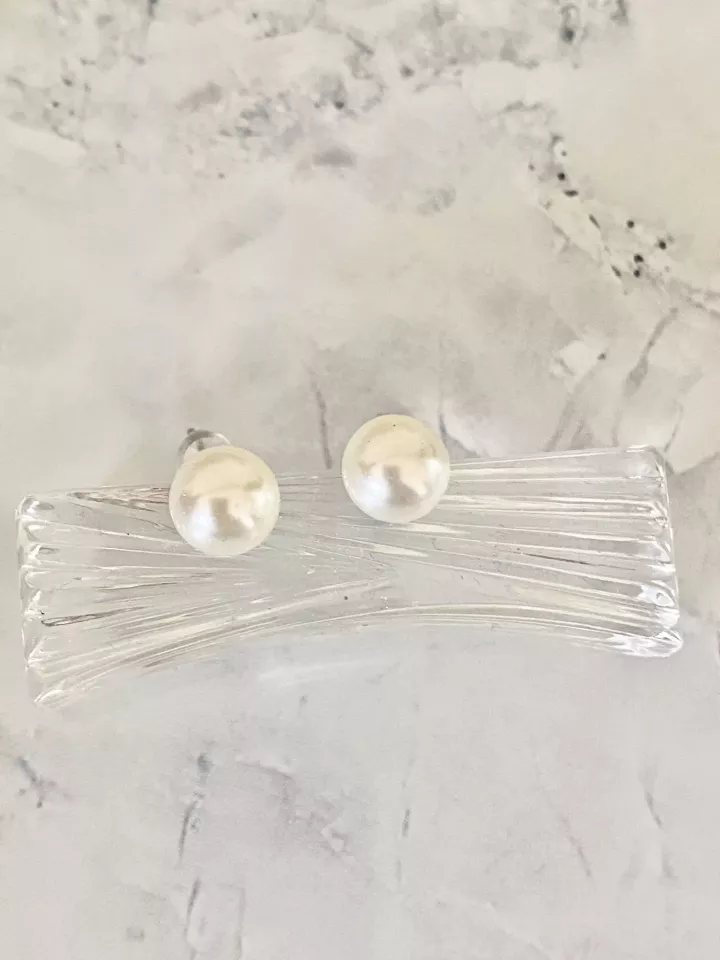 Boucles d'oreilles mariée Puce Essence Nacrée