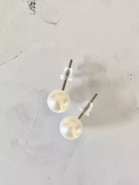 Boucles d'oreilles mariée Puce Essence Nacrée