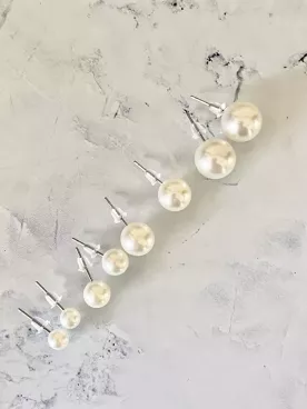 Boucles d'oreilles mariée Puce Aura Nacrée