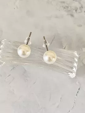 Boucles d'oreilles mariée Puce Aura Nacrée
