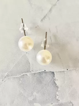 Boucles d'oreilles mariée Puce Aura Nacrée