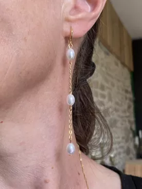 Boucles d'oreilles mariée Perles d’Or