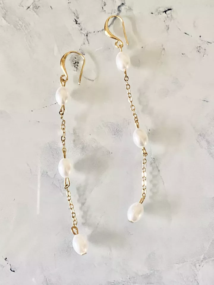 Boucles d'oreilles mariée Perles d’Or