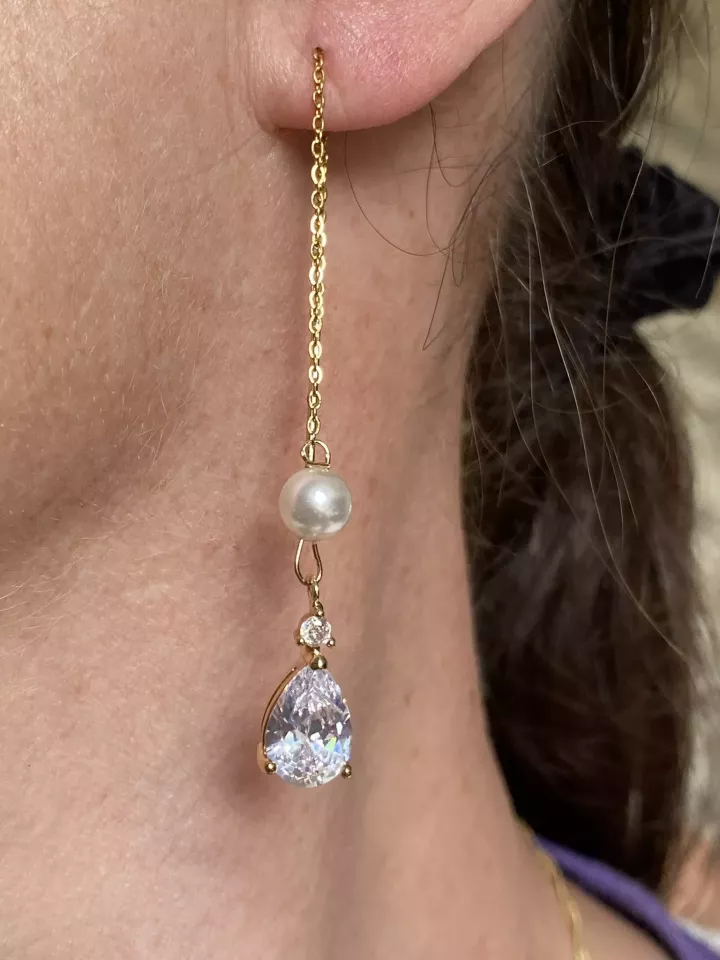 Boucles d'oreilles mariée Éclat en Filigrane