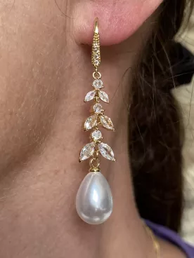 Boucles d'oreilles mariée Branche de Perle