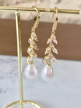 Boucles d'oreilles mariée Branche de Perle
