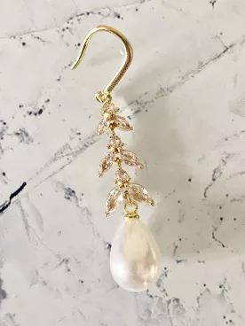 Boucles d'oreilles mariée Branche de Perle