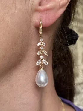 Boucles d'oreilles mariée Branche de Perle