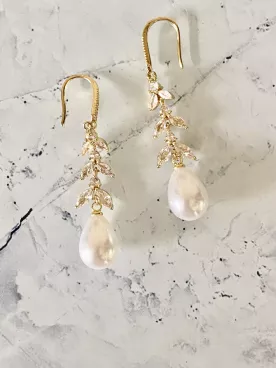 Boucles d'oreilles mariée Branche de Perle