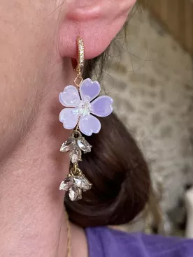 Boucles d'oreilles mariée Fleur de Cristal
