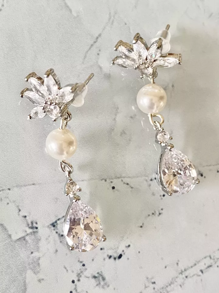 Boucles d'oreilles mariée Clarté d’Aurore