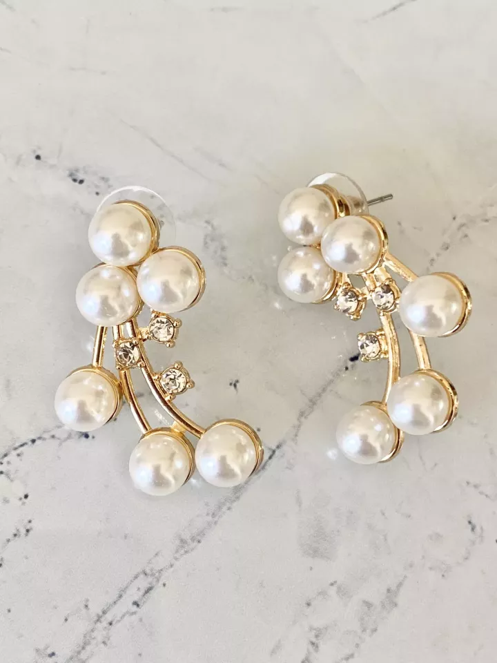 Boucles d’oreilles de mariée - Grappe d’Éclat