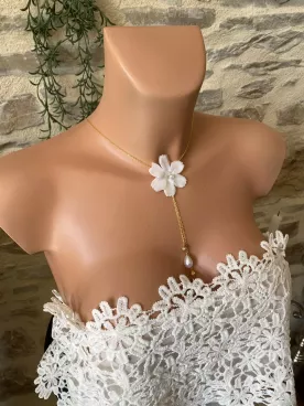 Collier de dos mariée  Délice de Soie