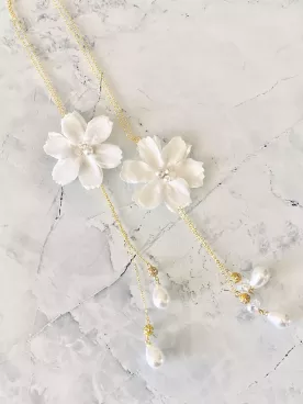 Collier de dos mariée  Délice de Soie