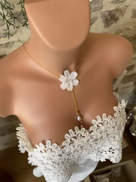 Collier de dos mariée  Délice de Soie
