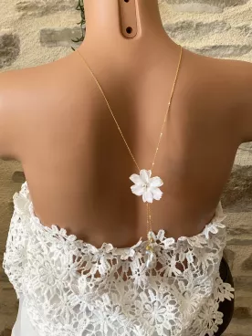 Collier de dos mariée  Délice de Soie