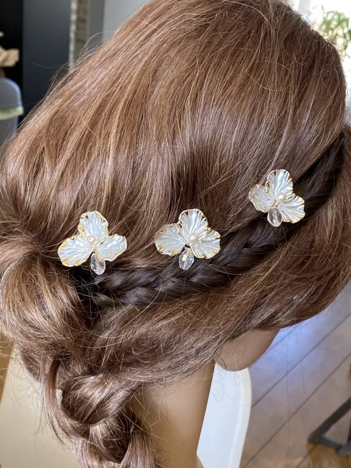 Pics à cheveux Trio d’Orchidées- Lot de 3