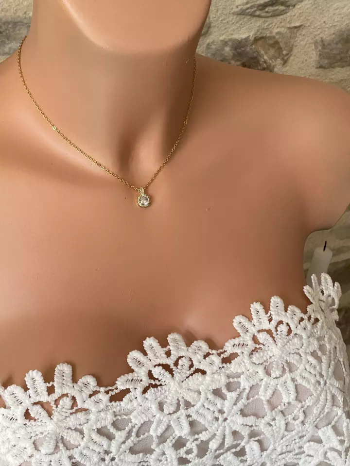 Collier Éclat Pur -  Zirconium scintillant & finesse intemporelle