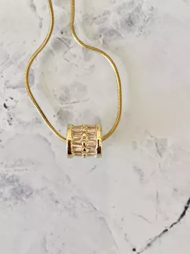 Collier  Ligne d’Éclat -  Cylindre en zirconium & finesse lumineuse