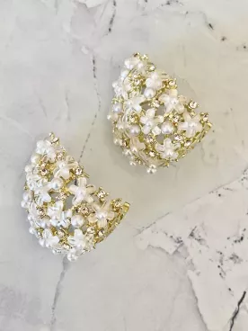 Boucles d'oreilles mariée Floraison Fine