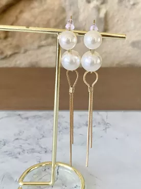 Boucles d'oreilles mariée Doux Fil d’Ivoire
