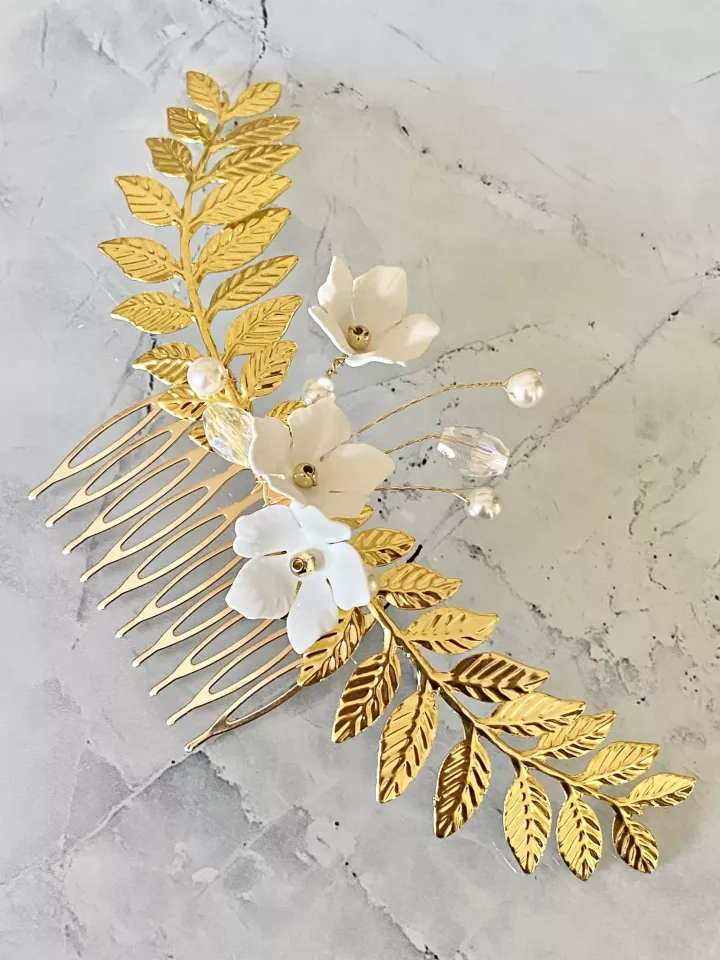 Peigne de Mariée Harmonie d’Or