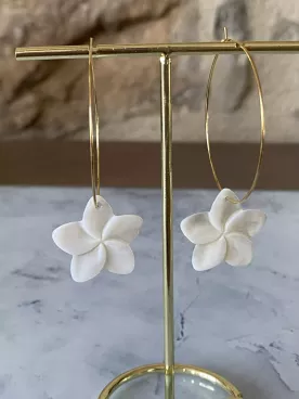 Boucles d'oreilles mariée Fleur de Vœux