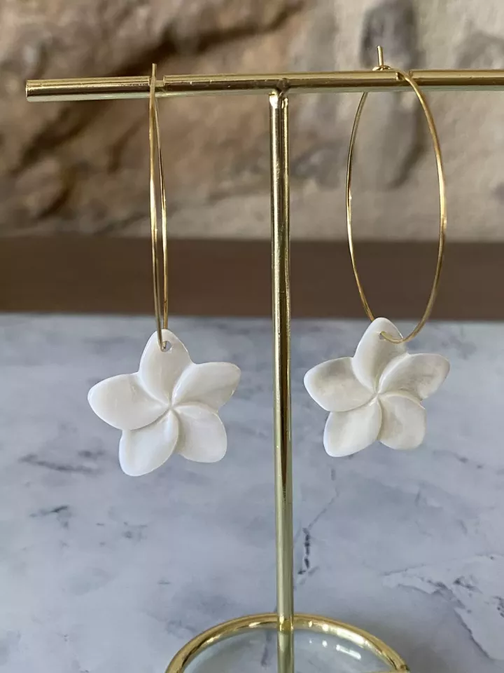 Boucles d'oreilles mariée Fleur de Vœux