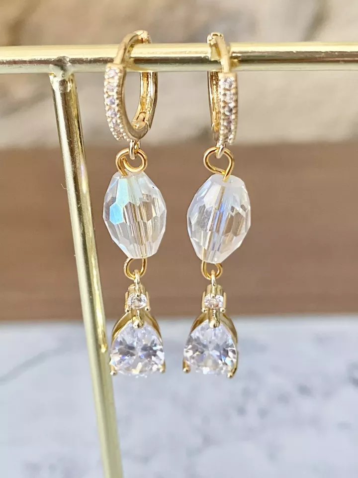 Boucles d'oreilles mariée Douce Rétro