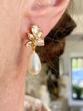 Boucles d'oreilles mariée Poésie Dorée