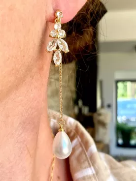 Boucles d'oreilles mariée Élégance Feuillue