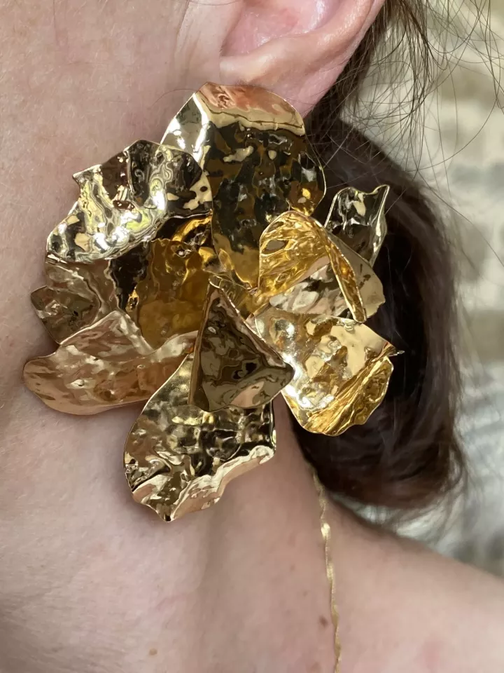 Boucles d'oreille Orchidée d’Or