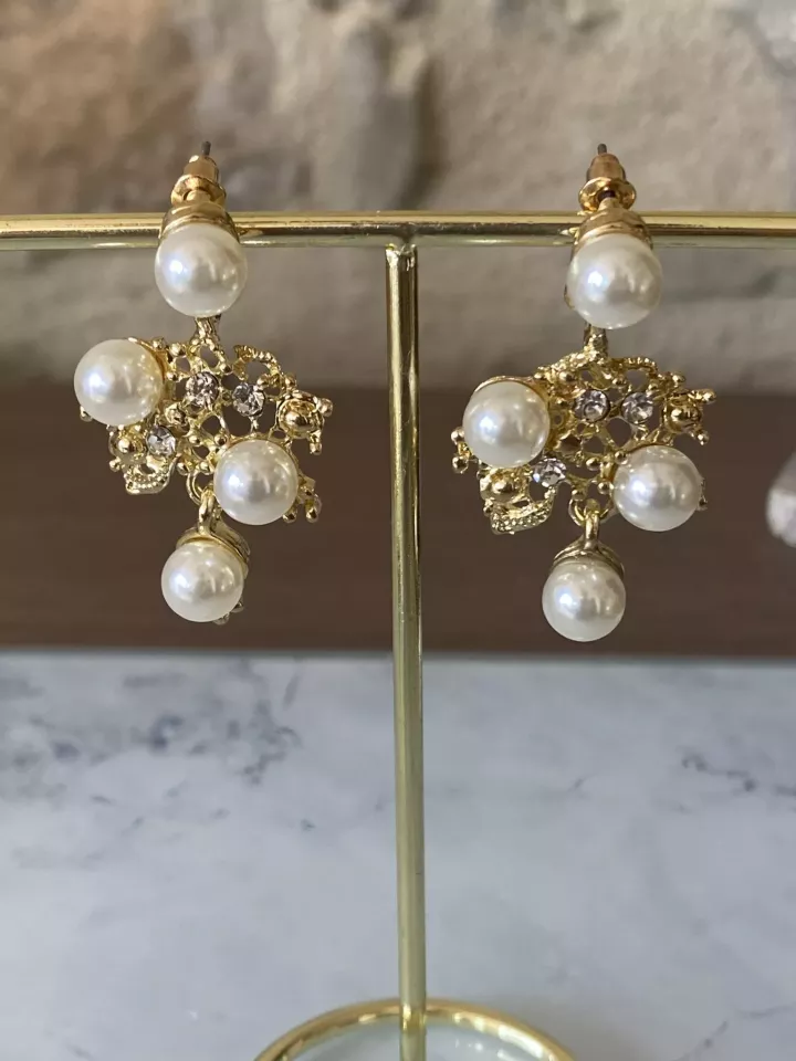 Boucles d'oreilles mariée Branche de Lune