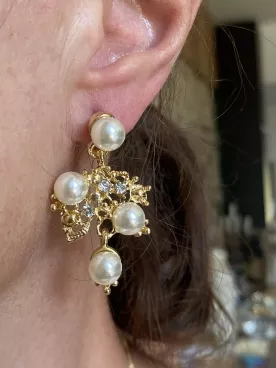 Boucles d'oreilles mariée Branche de Lune