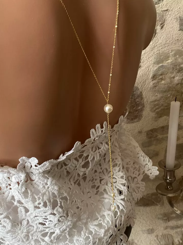 Collier de dos mariée Larmes de Lune Collier de dos mariée Larmes de Lune