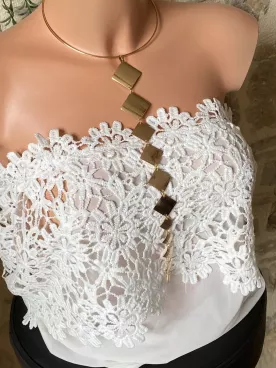 Collier ras du cou doré design géométrique – bijou moderne XXL Cascade
