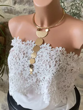 Collier doré Ombres Solaires XXL géométrique – cercles design tombants jusqu’à la taille, bijou audacieux