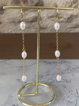 Boucles d'oreilles mariée Perles d’Or