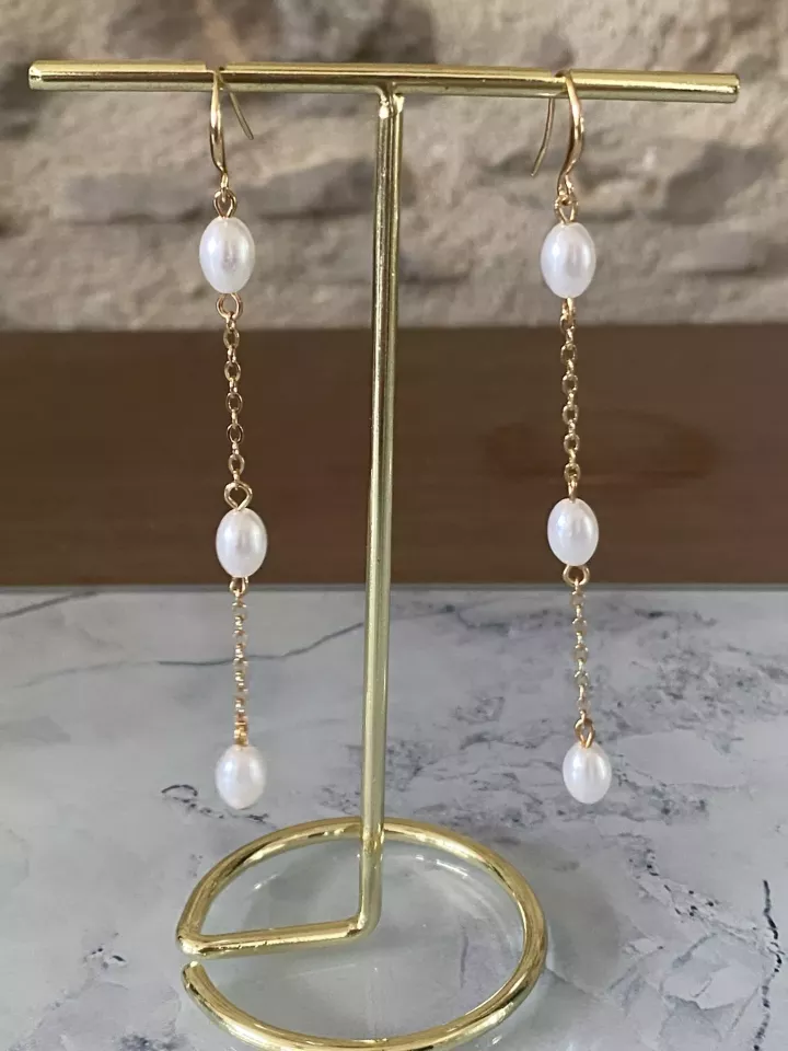 Boucles d'oreilles mariée Perles d’Or