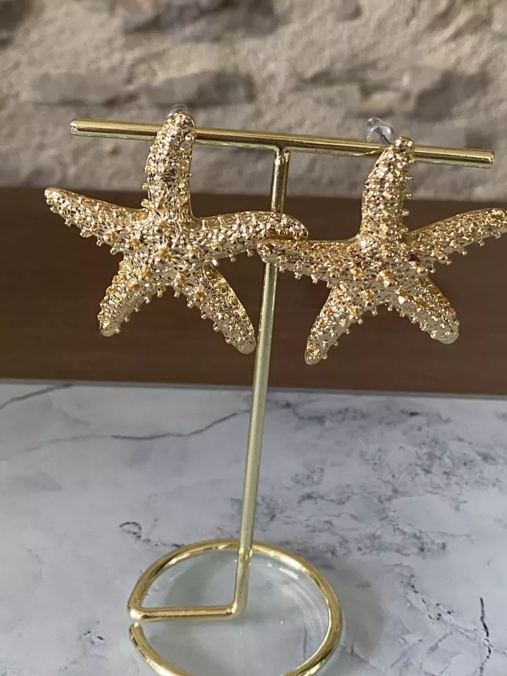 Boucles d’oreilles Étoiles d’Été dorées – bijou bohème chic pour mariée ou été