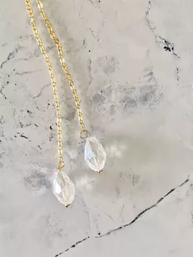 Collier de Dos Mariée Zélina – Gouttes de Cristal Swarovski en Doré, Argenté ou Gold Rose