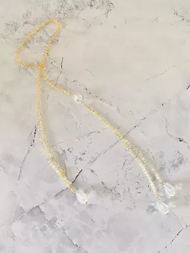 Zélina-Collier de Dos Mariée  – Gouttes de Cristal Swarovski en Doré, Argenté ou Gold Rose