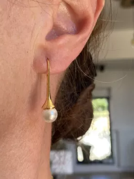 Boucles de Mariée Linaé – Doré Or Fin 24K & Perles Nacrées Swarovski