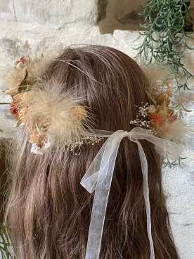 Couronne de Fleurs Séchées Alix – Couronne Bohème Naturelle pour Mariée ou Invitées