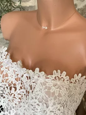Collier Mariée Noa – 3 Perles Nacrées Dégradées | Ras-du-Cou Élégant | Chaîne ou Câble Doré