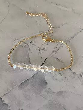 Bracelet Olivia mariage délicat 6 perles Swarovski nacrées – Bijou de mariée fin et raffiné – Bracelet minimaliste
