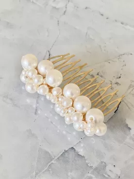 Peigne de Mariée Naé – Peigne doré ou argenté avec perles nacrées – Accessoire élégant pour coiffure mariage bohème