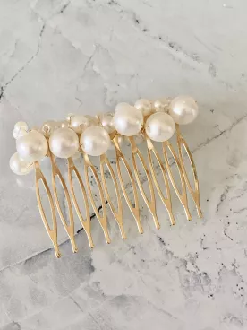 Peigne de Mariée Naé – Peigne doré ou argenté avec perles nacrées – Accessoire élégant pour coiffure mariage bohème