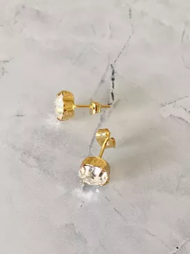 Boucles d’oreilles mariée cristal Swarovski 8 mm– Doré à l’or fin ou argent – Bijoux mariage  – Élégantes & raffinées